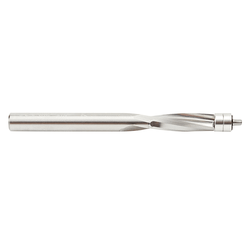 1/4" x 3" Plastic Spiral Flush Trim Bit with Double Ball Bearing, 1/4" Shank - Alt Image 1