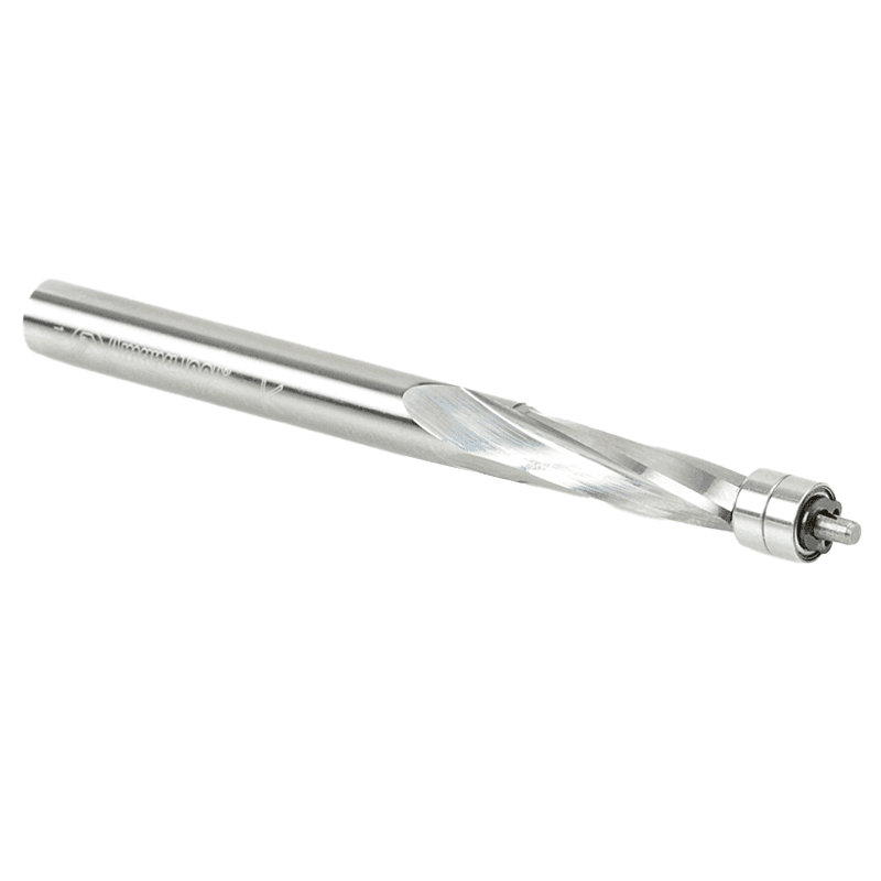 1/4" x 3" Plastic Spiral Flush Trim Bit with Double Ball Bearing, 1/4" Shank - Alt Image 2