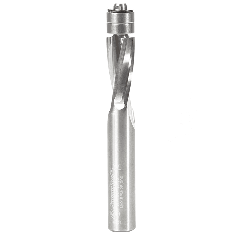 1/2" x 4" Plastic Spiral Flush Trim Bit with Double Ball Bearing, 1/2" Shank - Main Image