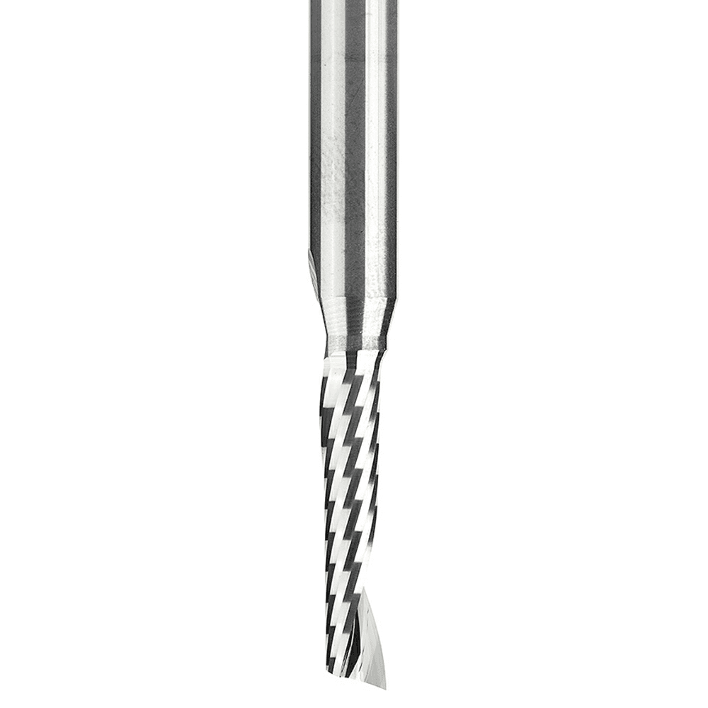 3/16" x 2-1/2" x 7/8" Up-Cut 'O' Plastic Cutting CNC Spiral Router Bit, 1-Flute, 1/4" Shank - Alt Image 1