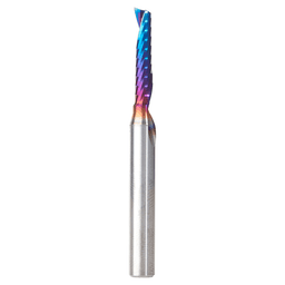 3/16" Dia x 7/8" Solid Carbide CNC Spektra Extreme Tool Life Coated Spiral 'O' Single Flute, Plastic Cutting 1/4" Shank, 2-1/2" Long Up-Cut Router Bit Alt 1 - Image