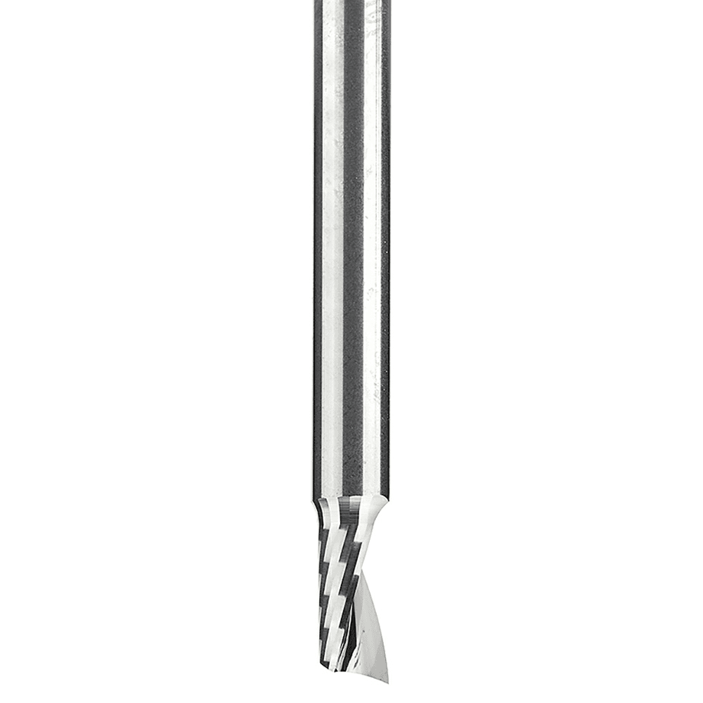 1/8" x 2" x 1/4" Up-Cut 'O' Plastic Cutting CNC Spiral Router Bit, 1-Flute, 1/8" Shank - Main Image
