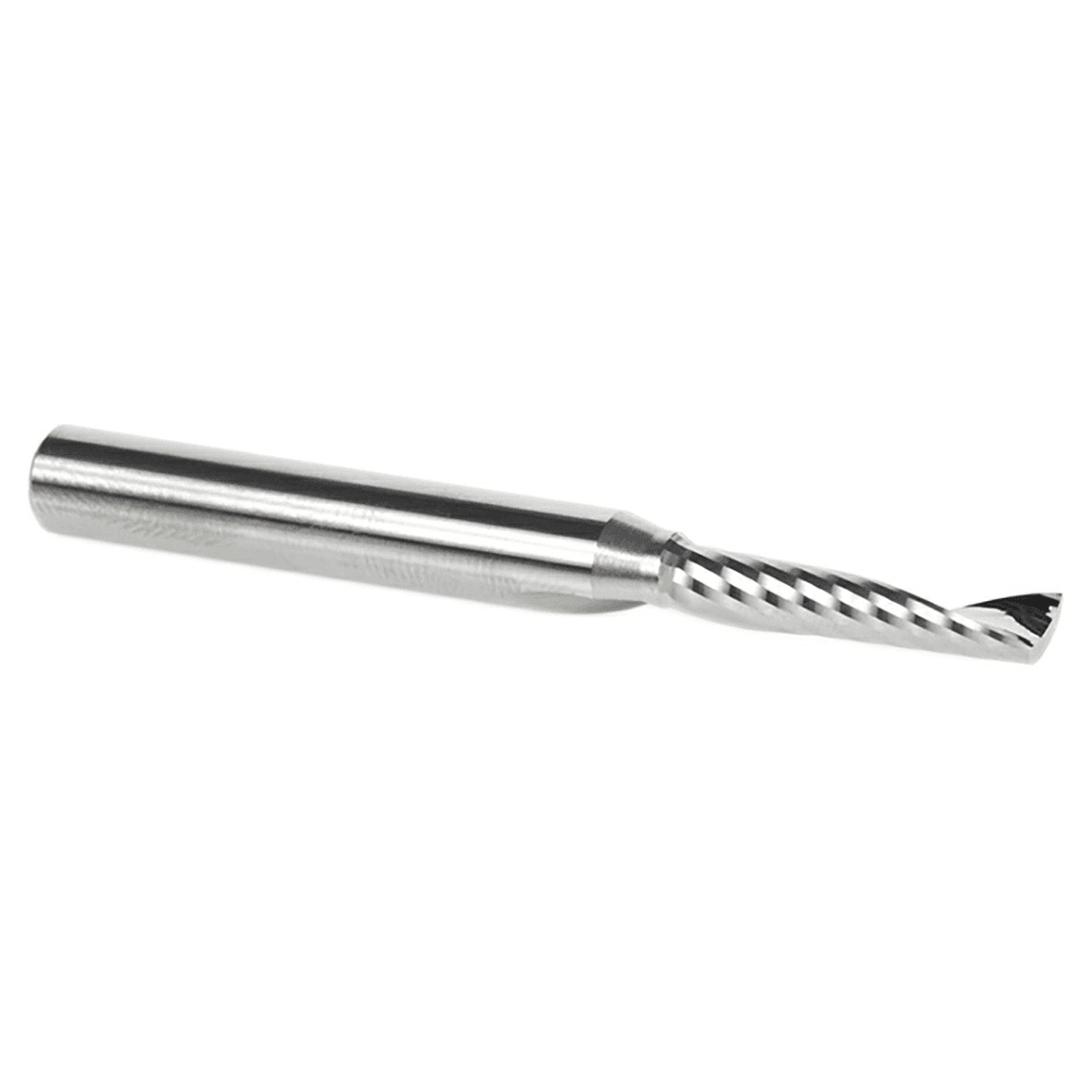 1/8" x 2" x 1/4" Up-Cut 'O' Plastic Cutting CNC Spiral Router Bit, 1-Flute, 1/8" Shank - Alt Image 3