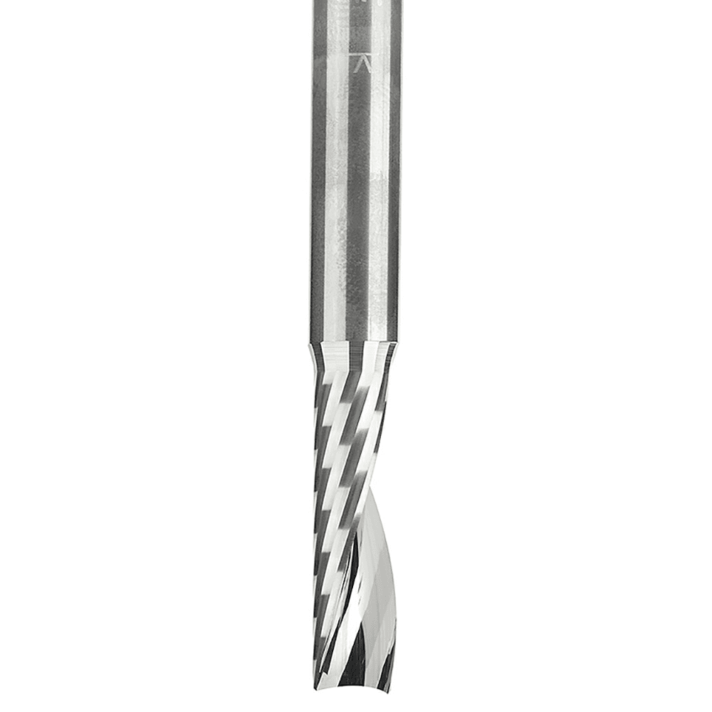 1/4" x 2-1/2" x 7/8" Up-Cut 'O' Plastic Cutting CNC Spiral Router Bit, 1-Flute, 1/4" Shank - Alt Image 1