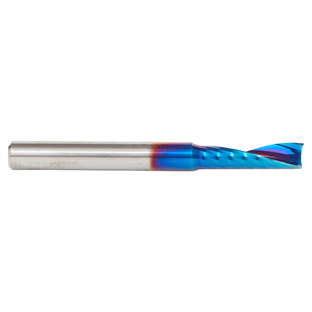 1/4" Dia x 7/8" Solid Carbide CNC Spektra Extreme Tool Life Coated Spiral 'O' Single Flute, Plastic Cutting, 1/4" Shank, Up-Cut Design Router Bit Alt 2 - Image