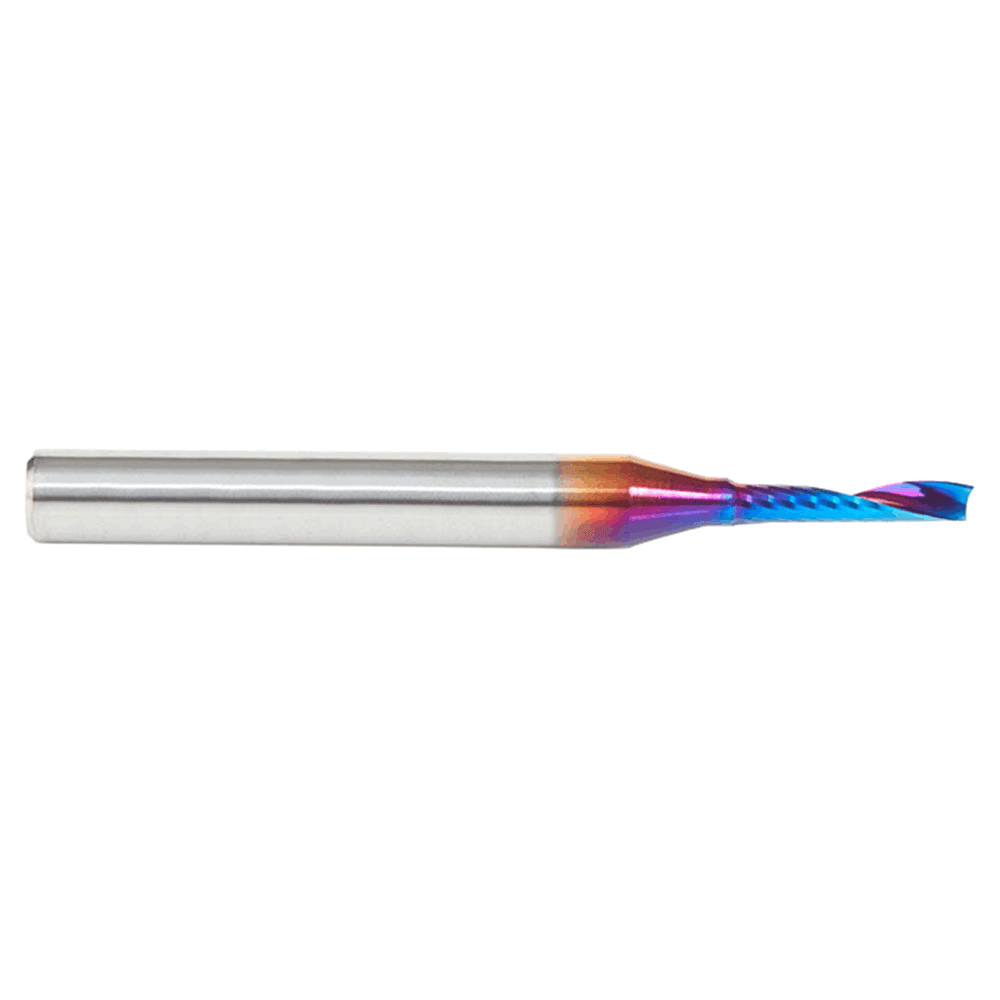 1/8" Dia x 5/8" Solid Carbide CNC Spektra Extreme Tool Life Coated Spiral 'O' Single Flute, Plastic Cutting, 1/4" Shank, Up-Cut Design Router Bit Alt 2 - Image