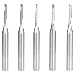 1/8" x 2-1/2" x 3/4" Up-Cut 'O' Plastic Cutting CNC Spiral Router Bit, 1-Flute, 1/4" shank (5/Pack) Alt 1 - Image