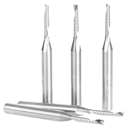 1/8" x 2-1/2" x 3/4" Up-Cut 'O' Plastic Cutting CNC Spiral Router Bit, 1-Flute, 1/4" shank (5/Pack) Alt 2 - Image