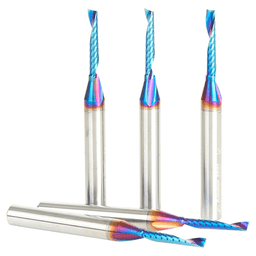 1/8" x 3/4" Spektra Extreme Tool Life Coated Up-Cut 'O' Plastic Cutting CNC Spiral Router Bit, 1-Flute, 1/4" Shank ((5/Pack) Alt 2 - Image