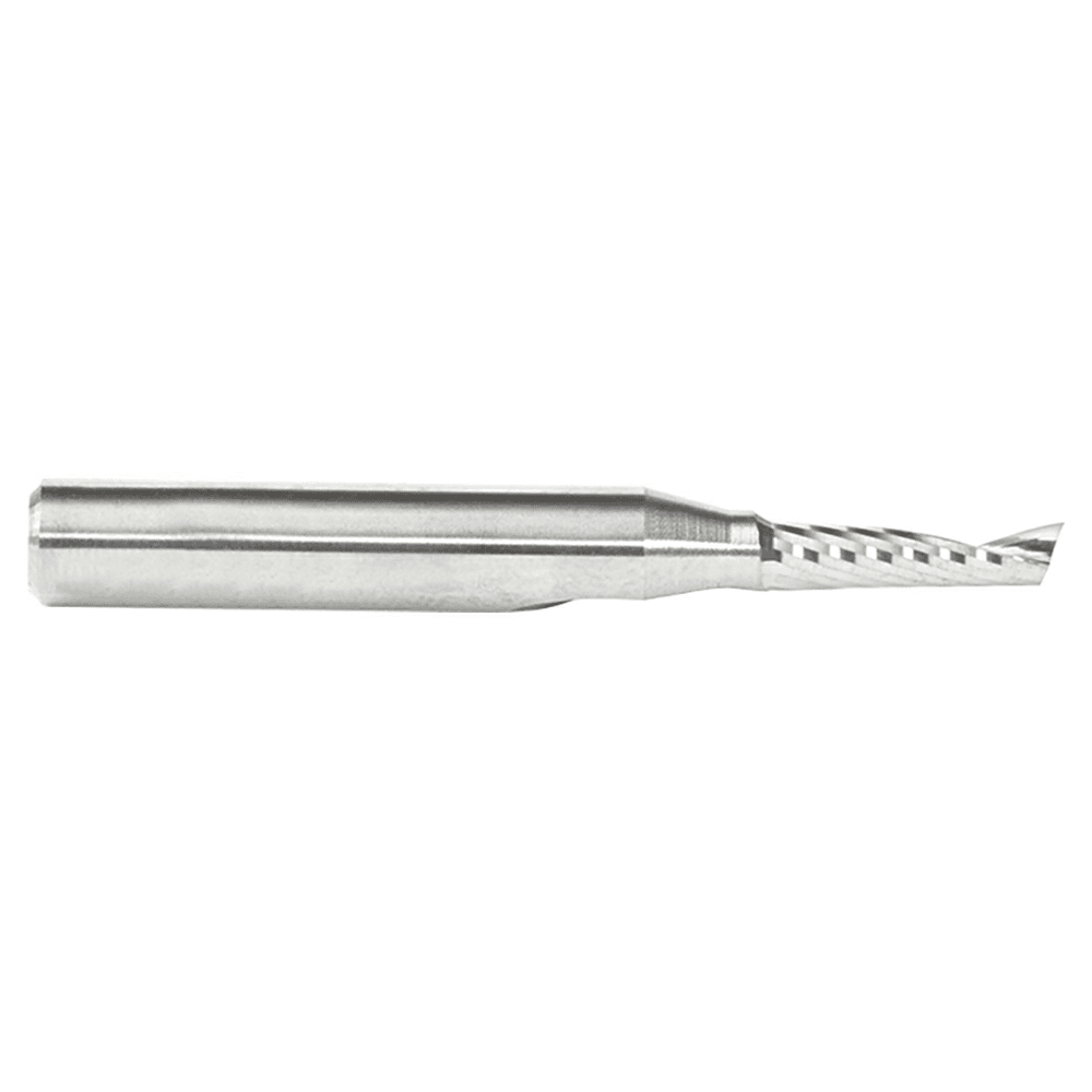5/32" x 2" Up-Cut 'O' Plastic Cutting CNC Spiral Router Bit, 1-Flute, 1/4" Shank - Alt Image 2