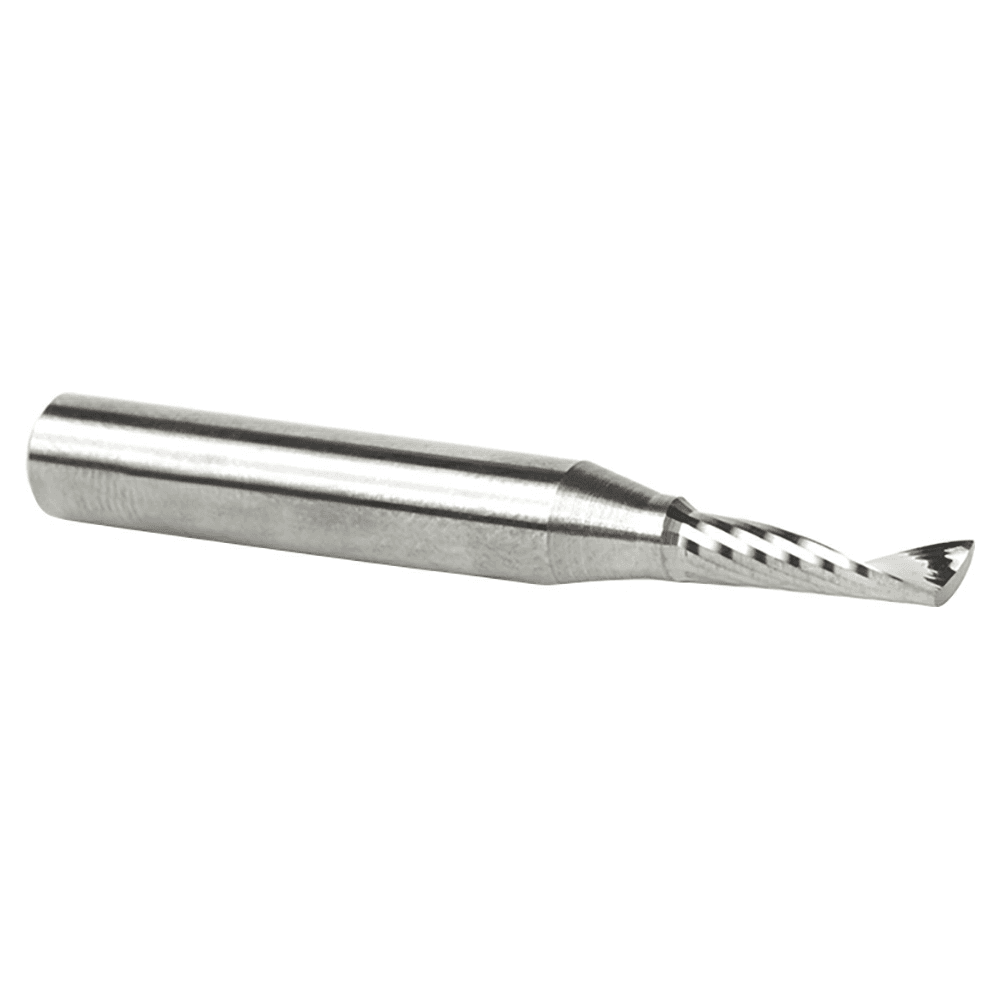 5/32" x 2" Up-Cut 'O' Plastic Cutting CNC Spiral Router Bit, 1-Flute, 1/4" Shank - Alt Image 3