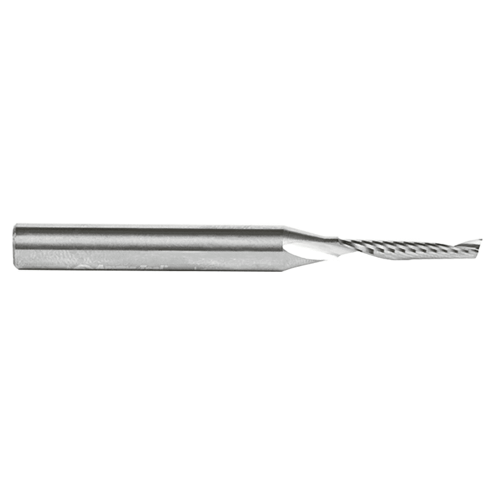 3/16" x 2" x 3/8" Up-Cut 'O' Plastic Cutting CNC Spiral Router Bit, 1-Flute, 3/16" Shank - Alt Image 2