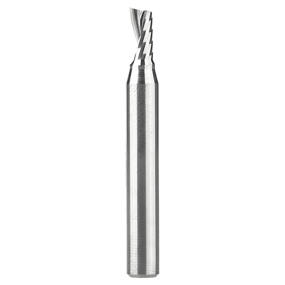 3/16" Dia x 3/8" Solid Carbide CNC Spiral 'O' Single Flute, Plastic Cutting, 1/4" Shank, 2" Long Up-Cut Router Bit Alt 1 - Image