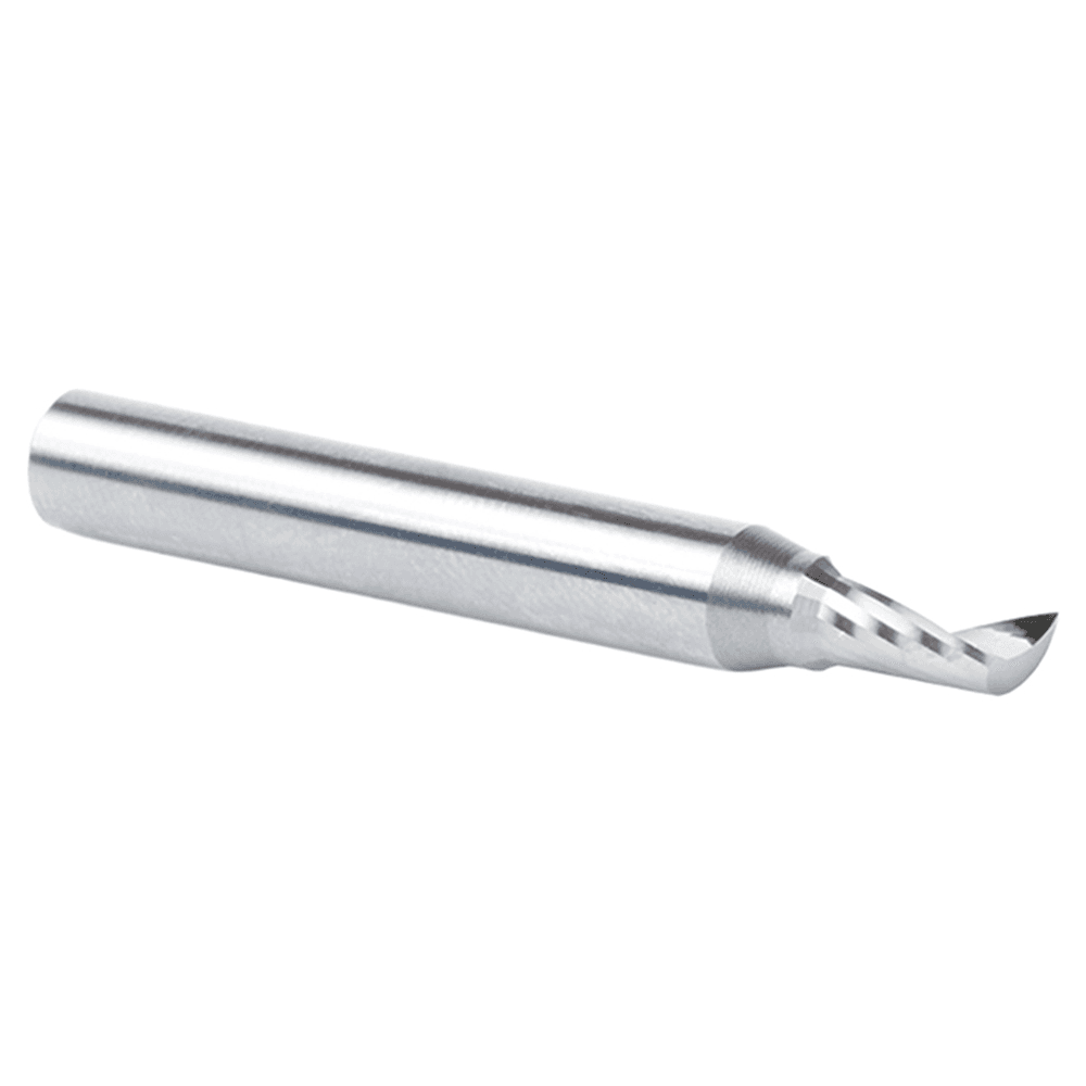 3/16" Dia x 3/8" Solid Carbide CNC Spiral 'O' Single Flute, Plastic Cutting, 1/4" Shank, 2" Long Up-Cut Router Bit Alt 4 - Image