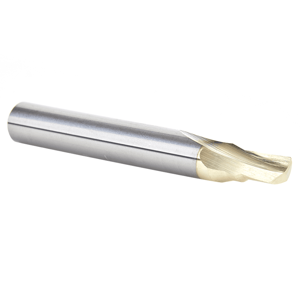 3/16" x 2" ZrN Coated Soft Aluminum Cutting Up-Cut Straight Bit, 1-Flute, 1/4" Shank - Alt Image 2