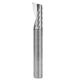 9/32" x 2" Aluminum Cutting 'O' Up-Cut CNC Spiral Router Bit with Mirror Finish, 1-Flute, 1/4" Shank - Main Image
