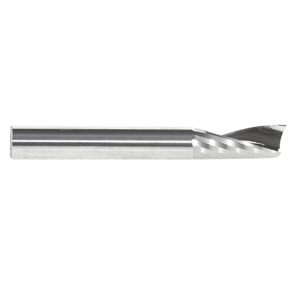 9/32" x 2" Aluminum Cutting 'O' Up-Cut CNC Spiral Router Bit with Mirror Finish, 1-Flute, 1/4" Shank - Alt Image 2