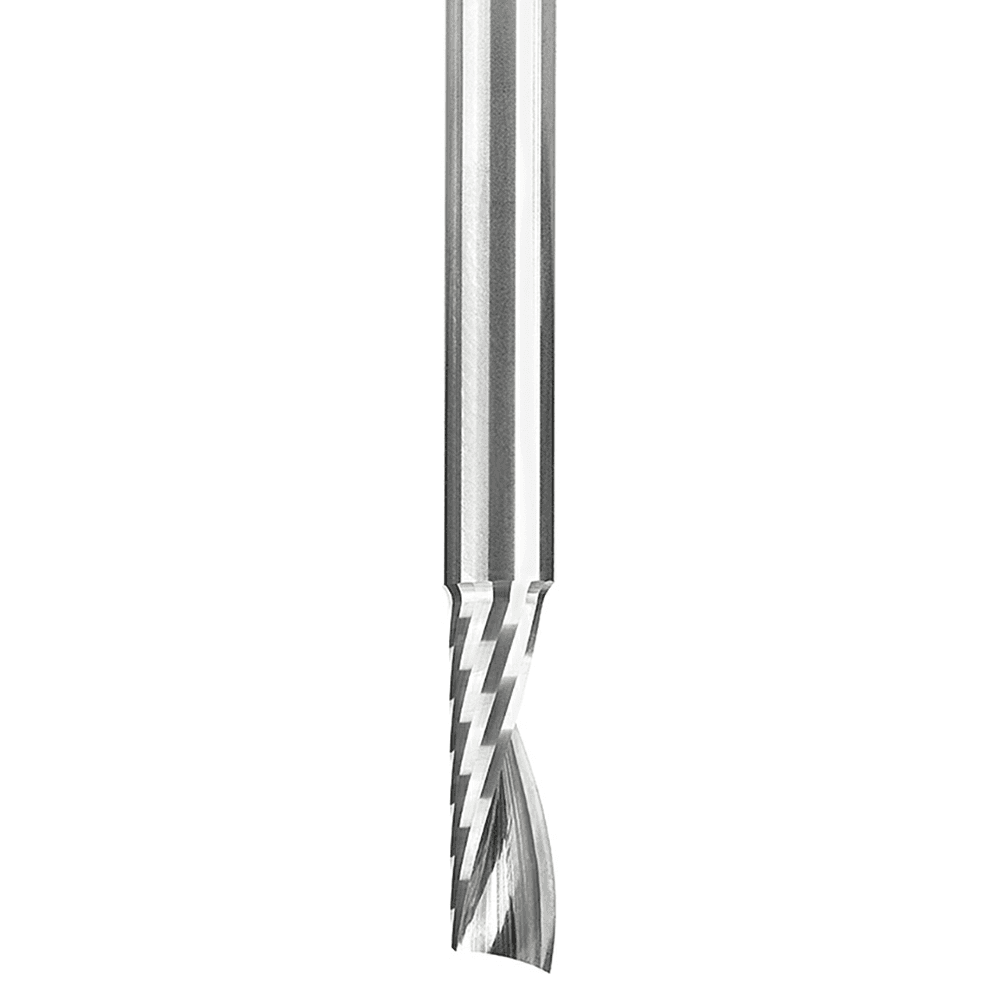1/8" x 2" x 5/16" Up-Cut 'O' Plastic Cutting CNC Spiral Router Bit, 1-Flute, 1/8" Shank - Alt Image 1