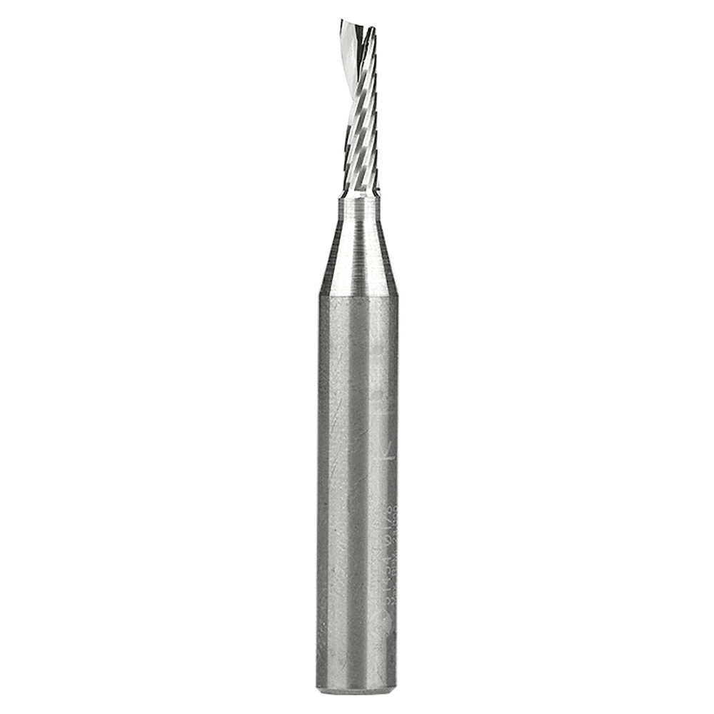 1/8" x 2" x 1/2" Up-Cut 'O' Aluminum Cutting CNC Spiral Router Bit, 1-Flute, 1/4" Shank - Main Image