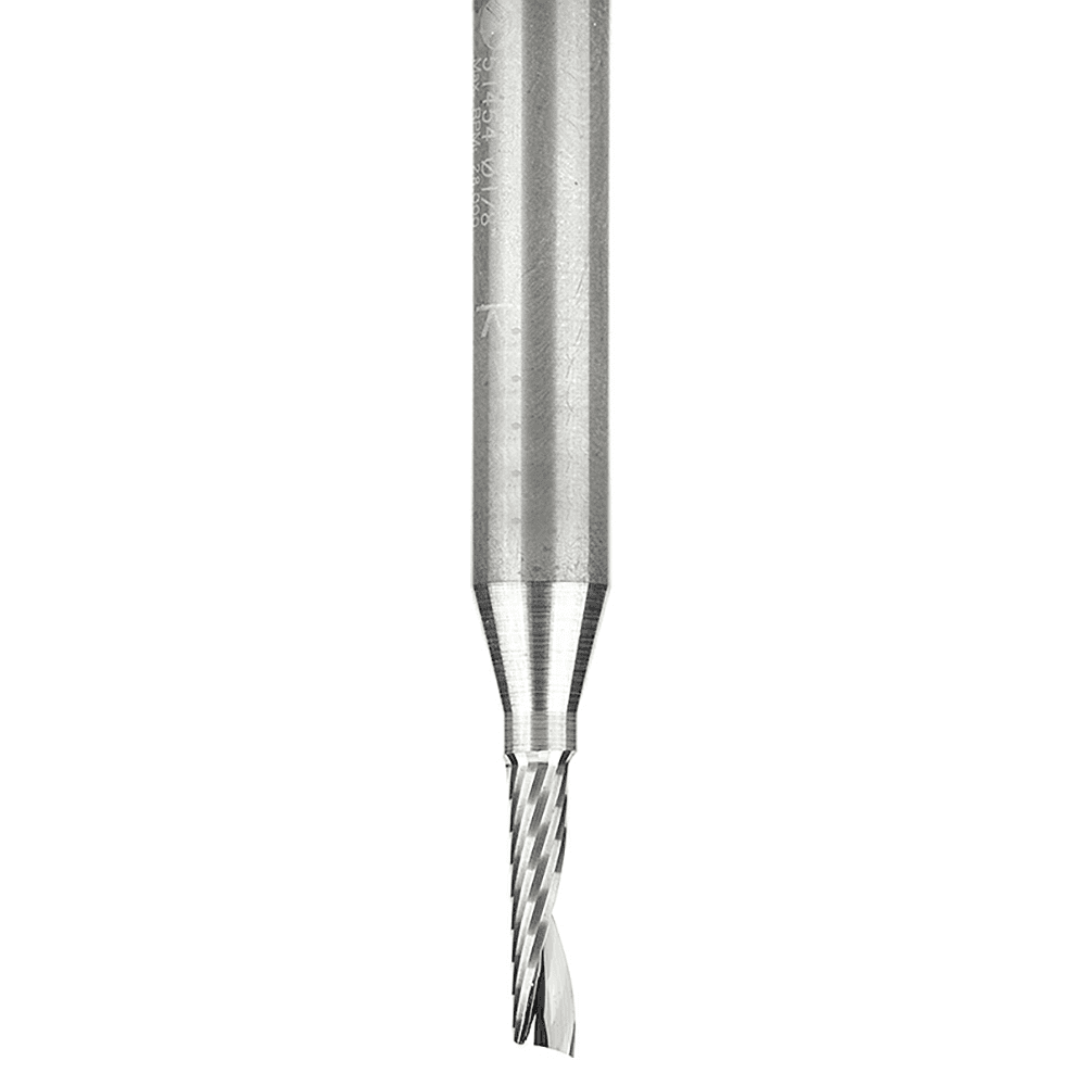 1/8" x 2" x 1/2" Up-Cut 'O' Aluminum Cutting CNC Spiral Router Bit, 1-Flute, 1/4" Shank - Alt Image 1