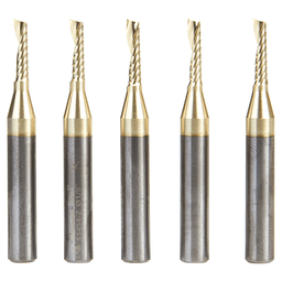 1/8" x 2" x 1/2" Up-Cut 'O' Aluminum Cutting CNC Spiral Router Bit, 1-Flute, 1/4" shank (5/Pack) Alt 1 - Image