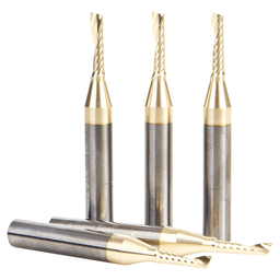 1/8" x 2" x 1/2" Up-Cut 'O' Aluminum Cutting CNC Spiral Router Bit, 1-Flute, 1/4" shank (5/Pack) Alt 2 - Image