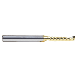 3/16" x 2-1/2" ZrN Coated Up-Cut 'O' Aluminum Cutting CNC Spiral Router Bit, 1-Flute, 1/4" Shank - Alt Image 1