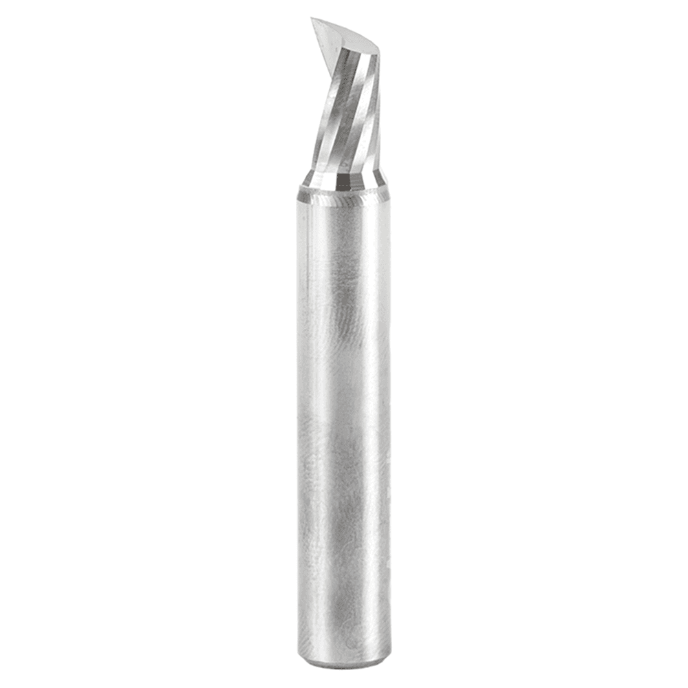 11/32" Dia x 9/16" Solid Carbide CNC Spiral 'O' Single Flute, Aluminum Cutting, 3/8" Shank, 2-1/2" Long Up-Cut Router Bit with Mirror Finish Main - Image