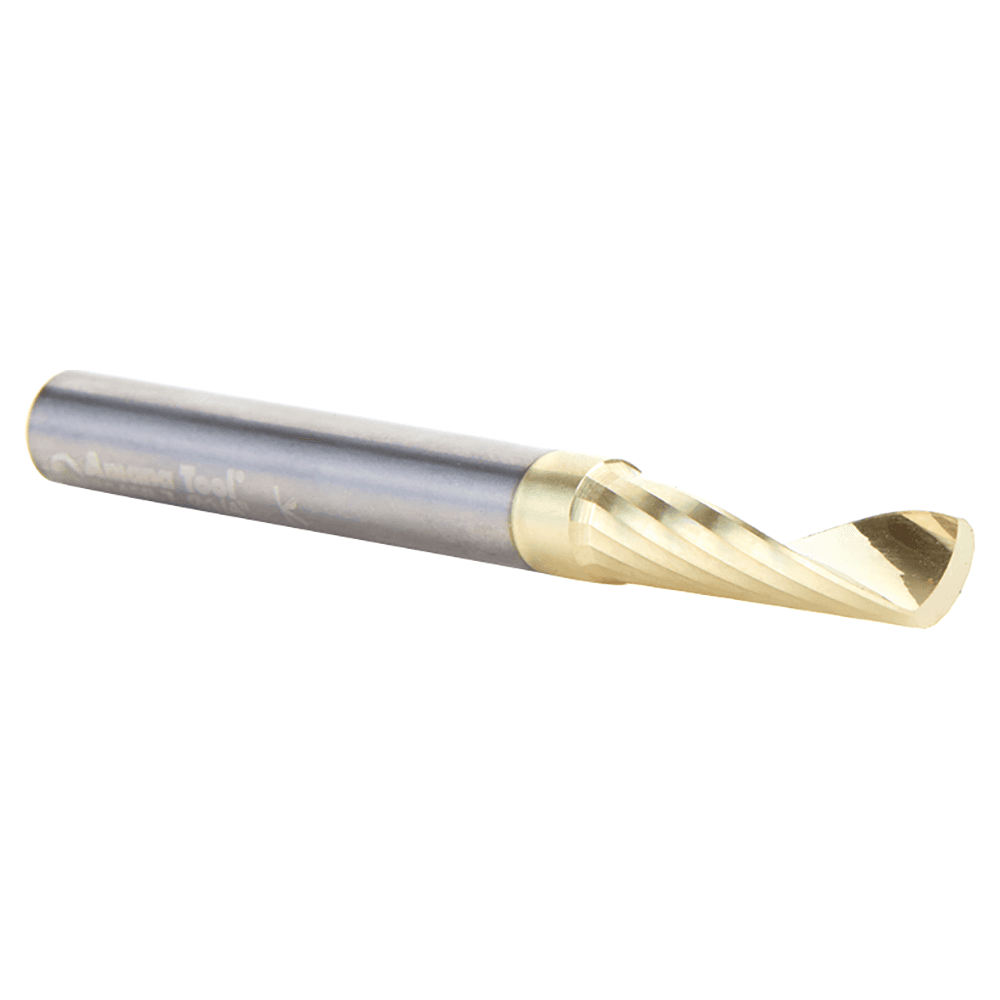 1/4" Dia x 7/8" Solid Carbide CNC Spiral 'O' Flute, Aluminum Cutting, 1/4" Shank, Up-Cut ZrN Coated Router Bit Alt 3 - Image