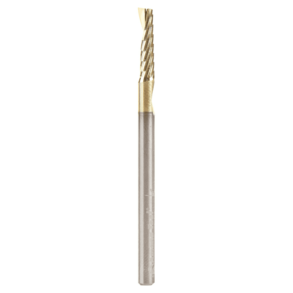 1/8" x 2" ZrN Coated Up-Cut 'O' Aluminum Cutting CNC Spiral Router Bit, 1-Flute, 1/8" Shank - Main Image