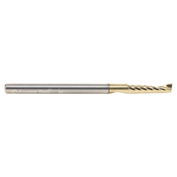 1/8" x 2" ZrN Coated Up-Cut 'O' Aluminum Cutting CNC Spiral Router Bit, 1-Flute, 1/8" Shank - Alt Image 1