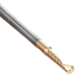 1/8" x 2" ZrN Coated Up-Cut 'O' Aluminum Cutting CNC Spiral Router Bit, 1-Flute, 1/8" Shank - Alt Image 3