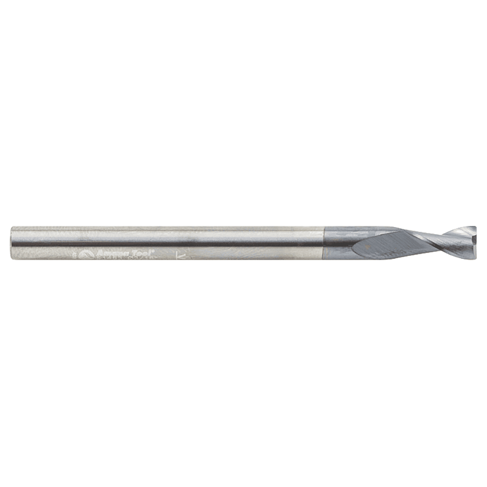 3/16" Dia x 3/8" CNC Solid Carbide Spiral Router Bit for Steel/Stainless Steel with AlTiN Coating 2-Flute, 3/16" Shank, 2-1/2" Long Up-Cut Router Bit, /45º Corner Chamfer End Mill Alt 2 - Image