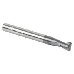 1/4" Dia x 3/8" CNC Solid Carbide Spiral Router Bit for Steel/Stainless Steel with AlTiN Coating 2-Flute, 1/4" Shank, 2-1/2" Long Up-Cut Router Bit, /45º Corner Chamfer End Mill Alt 3 - Image