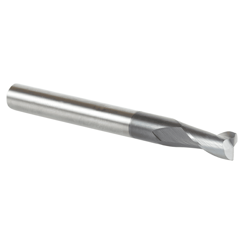 1/4" Dia x 1/2" CNC Solid Carbide Spiral Router Bit for Steel/Stainless Steel with AlTiN Coating 2-Flute, 1/4" Shank, 2-1/2" Long Up-Cut Router Bit, /45º Corner Chamfer End Mill Alt 2 - Image