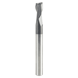 1/4" Dia x 1/2" CNC Solid Carbide Spiral Router Bit for Steel/Stainless Steel with AlTiN Coating 2-Flute, 1/4" Shank, 2-1/2" Long Up-Cut Router Bit, /45º Corner Chamfer End Mill Main - Image
