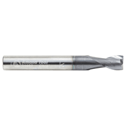 3/8" Dia x 1/2" CNC Solid Carbide Spiral Router Bit for Steel/Stainless Steel with AlTiN Coating 2-Flute, 3/8" Shank, 3" Long Up-Cut Router Bit, /45º Corner Chamfer End Mill Alt 2 - Image