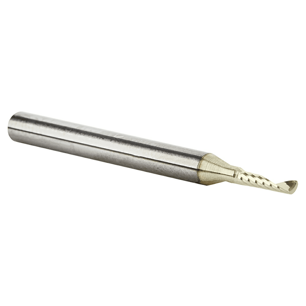 1/16" x 1-1/2" ZrN Coated Up-Cut 'O' Aluminum Cutting CNC Spiral Router Bit, 1-Flute, 1/8" Shank - Alt Image 1