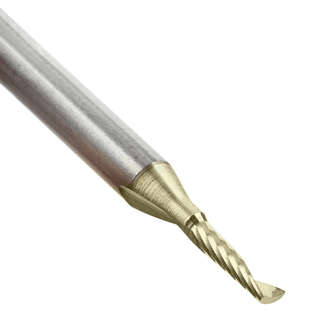 1/16" x 1-1/2" ZrN Coated Up-Cut 'O' Aluminum Cutting CNC Spiral Router Bit, 1-Flute, 1/8" Shank - Alt Image 2