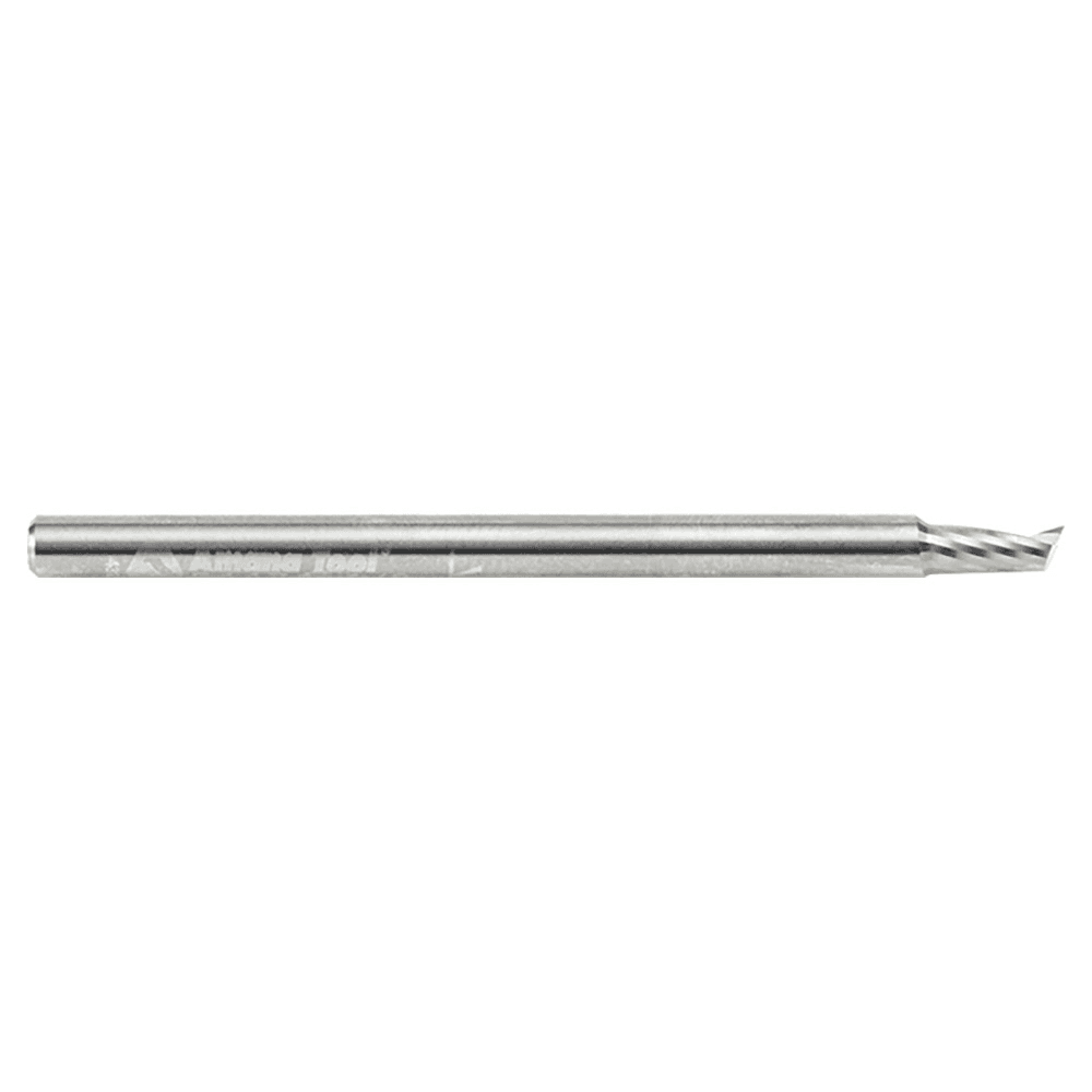 1/8" x 1-1/2" x 1/4" Up-Cut 'O' Aluminum Cutting CNC Spiral Router Bit, 1-Flute, 1/8" Shank - Alt Image 2