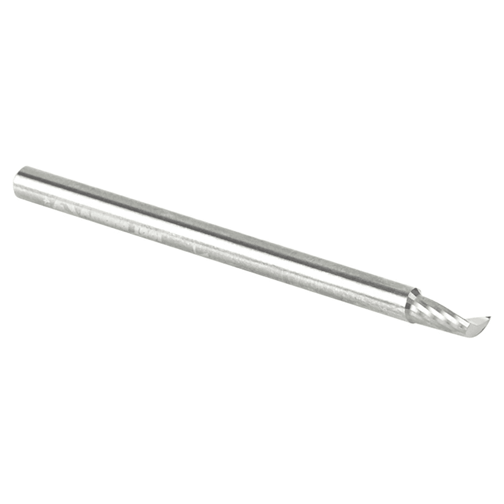 1/8" x 1-1/2" x 1/4" Up-Cut 'O' Aluminum Cutting CNC Spiral Router Bit, 1-Flute, 1/8" Shank - Alt Image 3