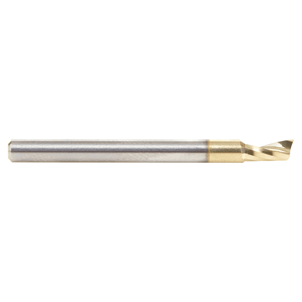 1/8" x 1-1/2" ZrN Coated Up-Cut 'O' Aluminum Cutting CNC Spiral Router Bit, 1-Flute, 1/8" Shank - Alt Image 1