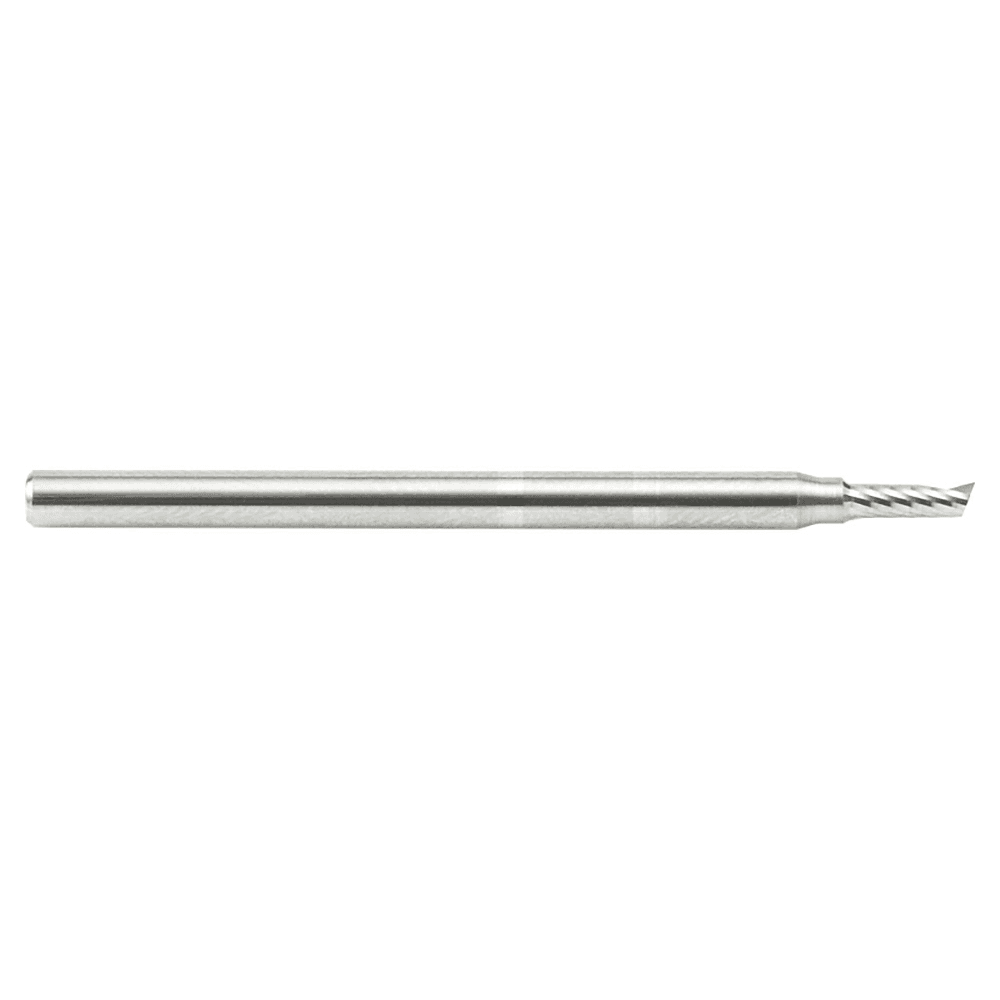 3/32" x 2" Up-Cut 'O' Aluminum Cutting CNC Spiral Router Bit, 1-Flute, 1/8" Shank - Alt Image 1