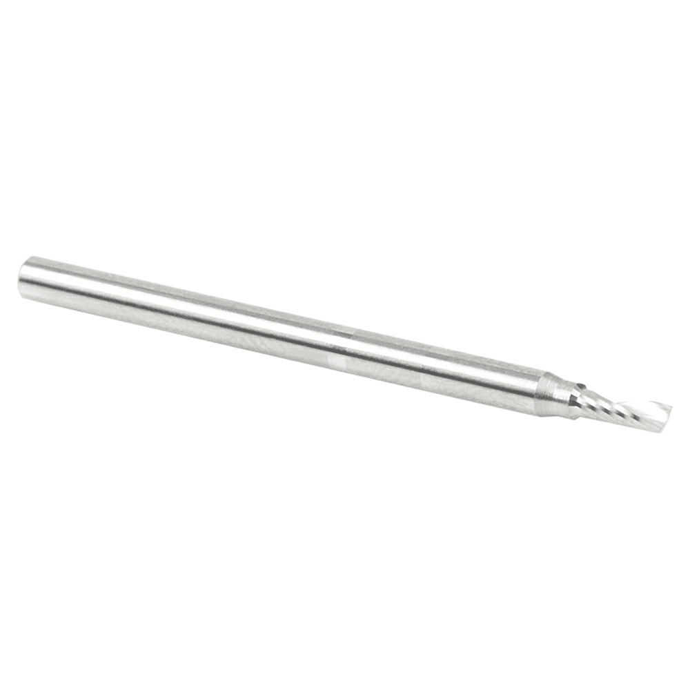 3/32" x 2" Up-Cut 'O' Aluminum Cutting CNC Spiral Router Bit, 1-Flute, 1/8" Shank - Alt Image 2