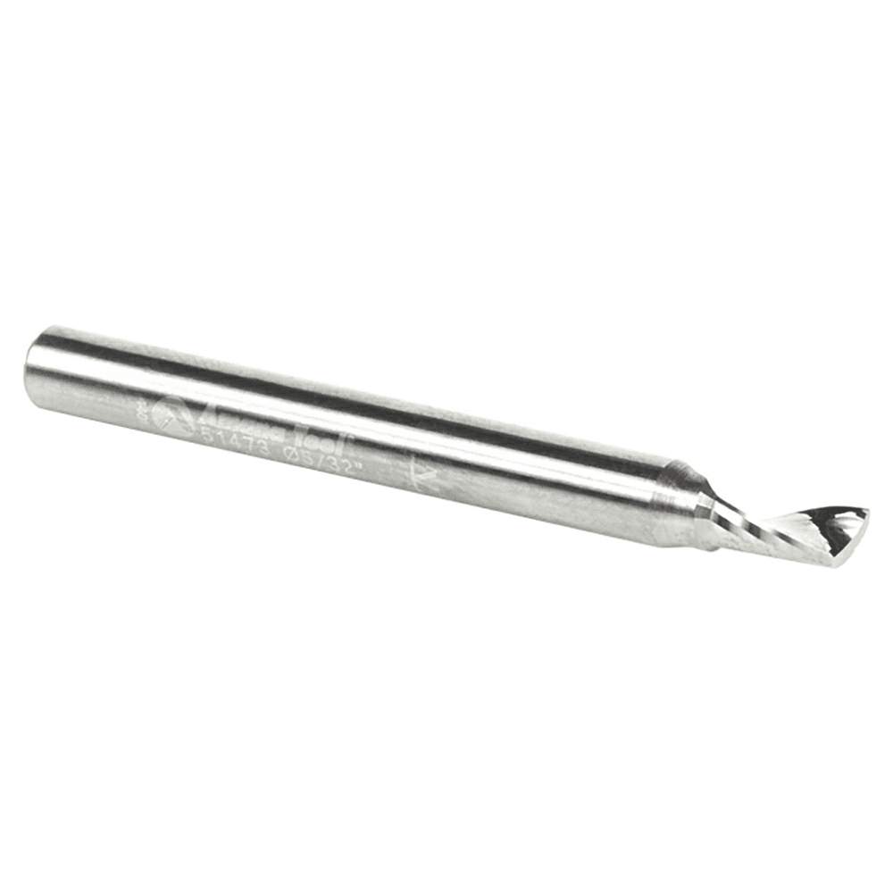 5/32" x 2" Up-Cut 'O' Aluminum Cutting CNC Spiral Router Bit, 1-Flute, 3/16" Shank - Alt Image 3