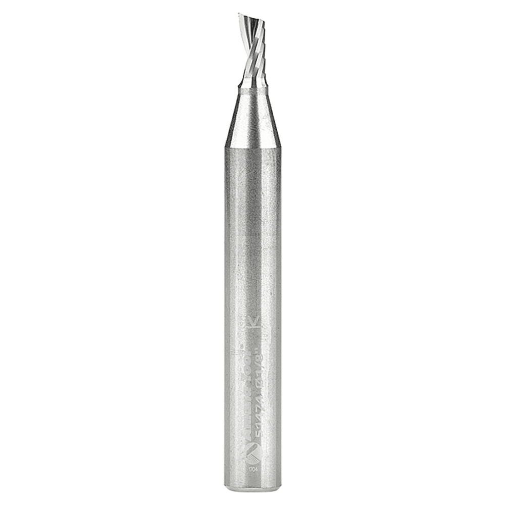 1/8" x 2" Up-Cut 'O' Aluminum Cutting CNC Spiral Router Bit, 1-Flute, 1/4" Shank - Main Image