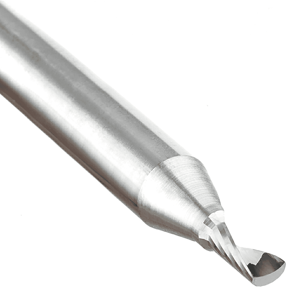 1/8" x 2" Up-Cut 'O' Aluminum Cutting CNC Spiral Router Bit, 1-Flute, 1/4" Shank - Alt Image 3