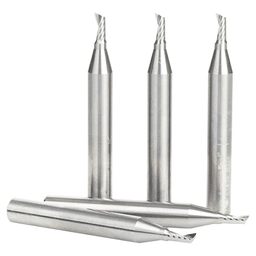 1/8" x 1/4" Up-Cut 'O' Aluminum Cutting CNC Spiral Router Bit, 1-Flute, 1/4" shank (5/Pack) Alt 1 - Image