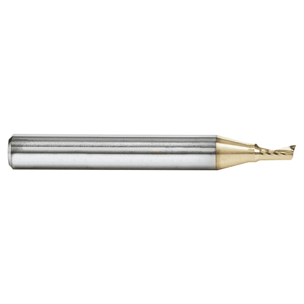 1/8" x 2" ZrN Coated Up-Cut 'O' Aluminum Cutting CNC Spiral Router Bit, 1-Flute, 1/4" Shank - Alt Image 1