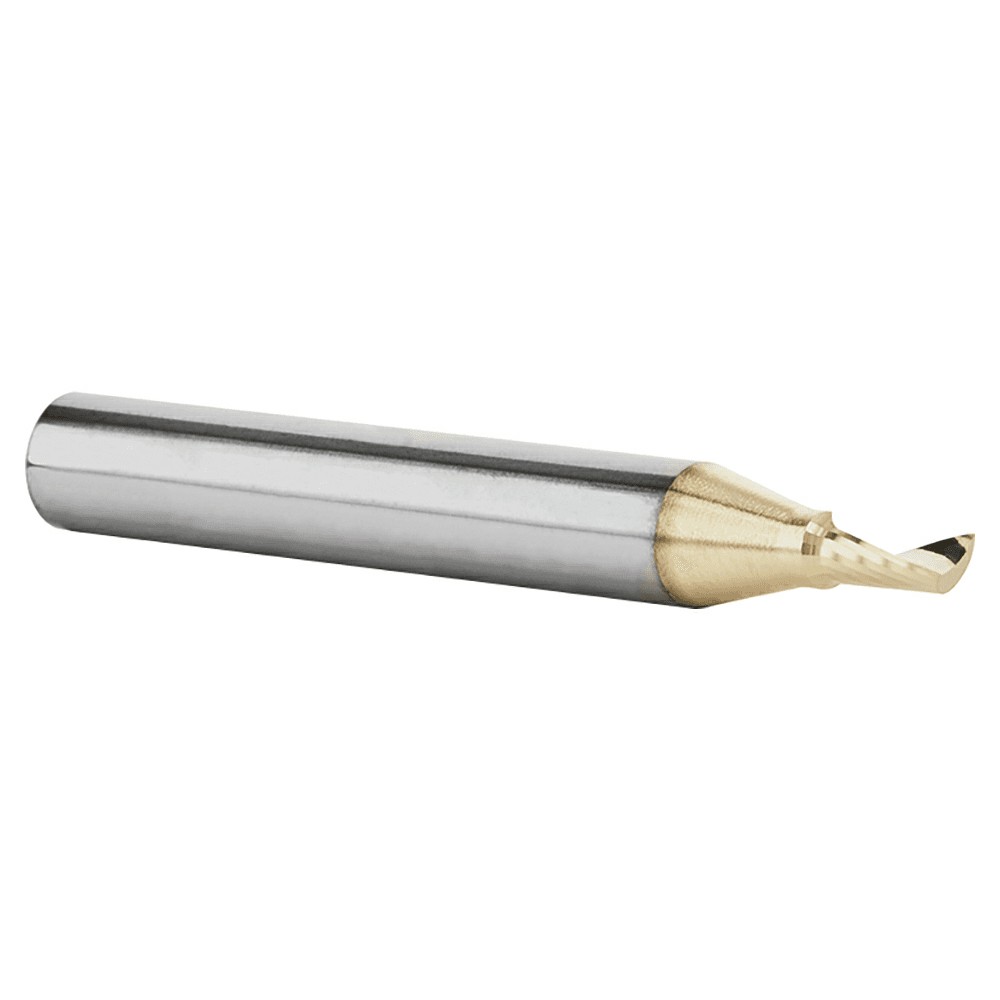 1/8" x 2" ZrN Coated Up-Cut 'O' Aluminum Cutting CNC Spiral Router Bit, 1-Flute, 1/4" Shank - Alt Image 2